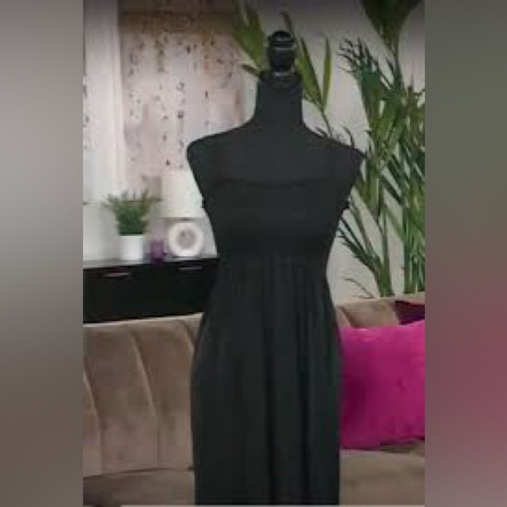 Lati Fashions Black Smocked Cover up Dress Large